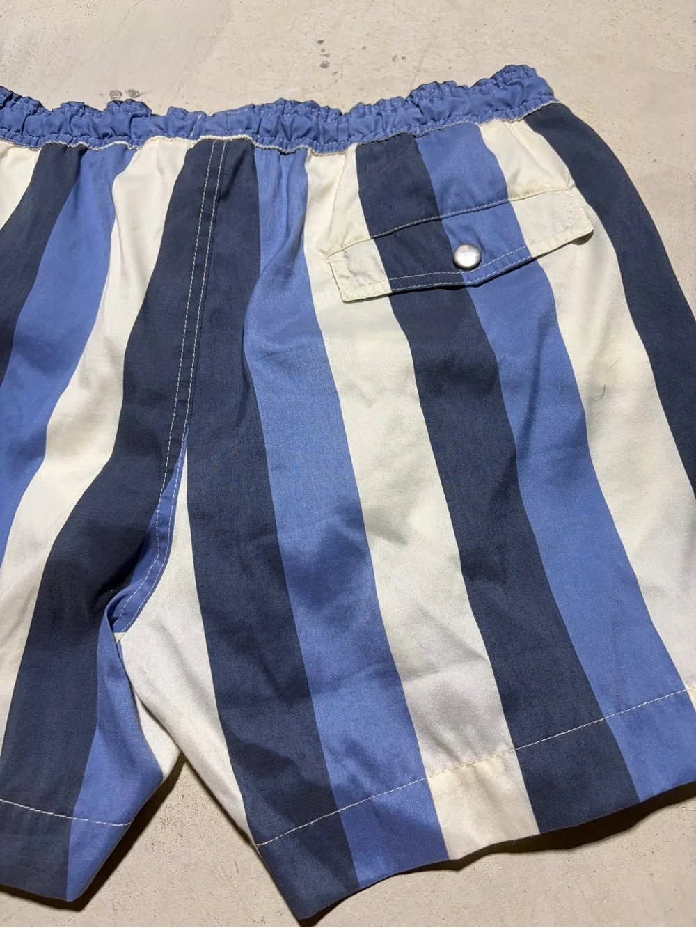Octobre editions Striped Rob Swim Shorts blue ecru navy large